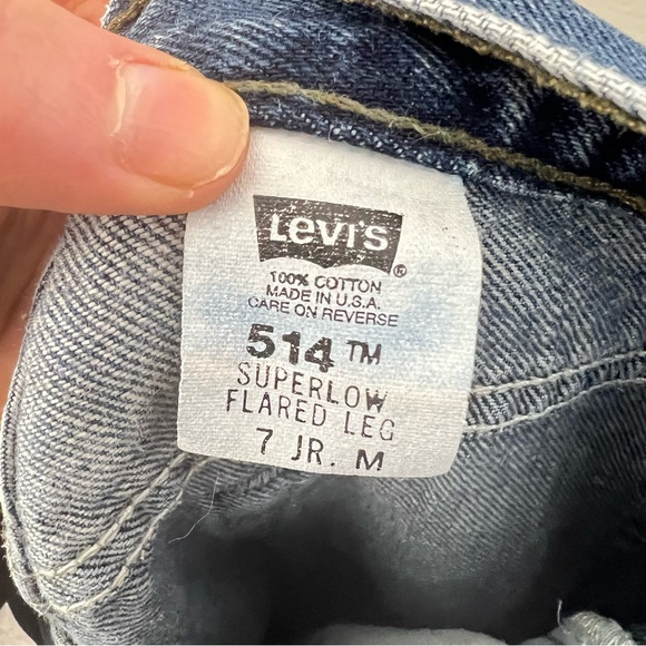 LEVI'S × VINTAGE 514 Super Low Rise Flare Jeans
USA Made size M/7 - Picture 15 of 16